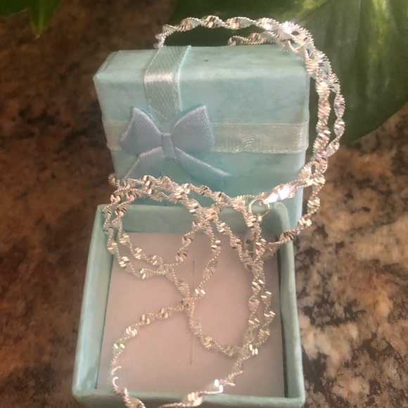 Jewelry - New Double Layers Water Wave Chain Necklace 925 Sterling Silver Plated